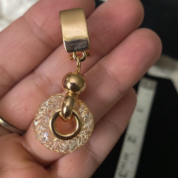 18K Rose Gold Plated Round Drop Earrings - Picture 2 of 4